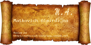 Matkovich Almiréna névjegykártya